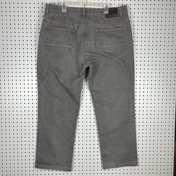 Godbody Baggy 90s Jeans 40x30 Hip Hop Gray Stitched Wide‎ Leg Streetwear Patch - Picture 1 of 7